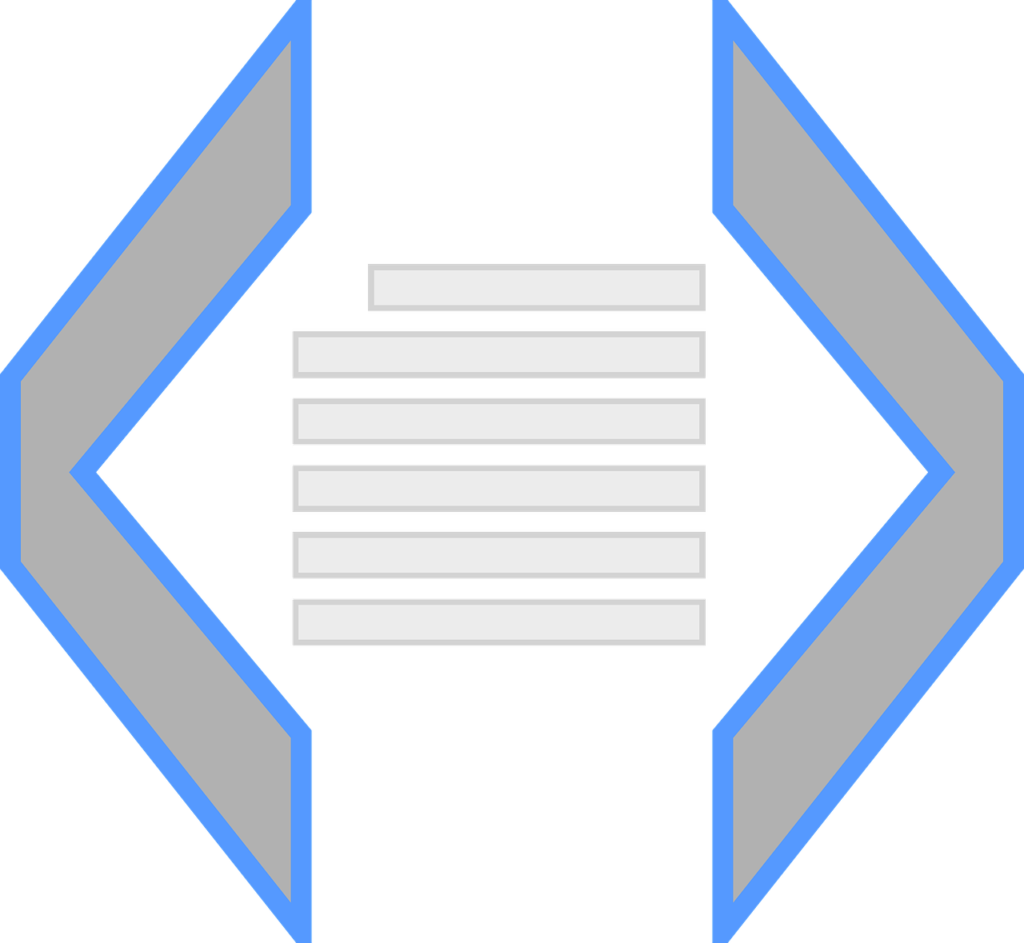 XML illustration with brackets.